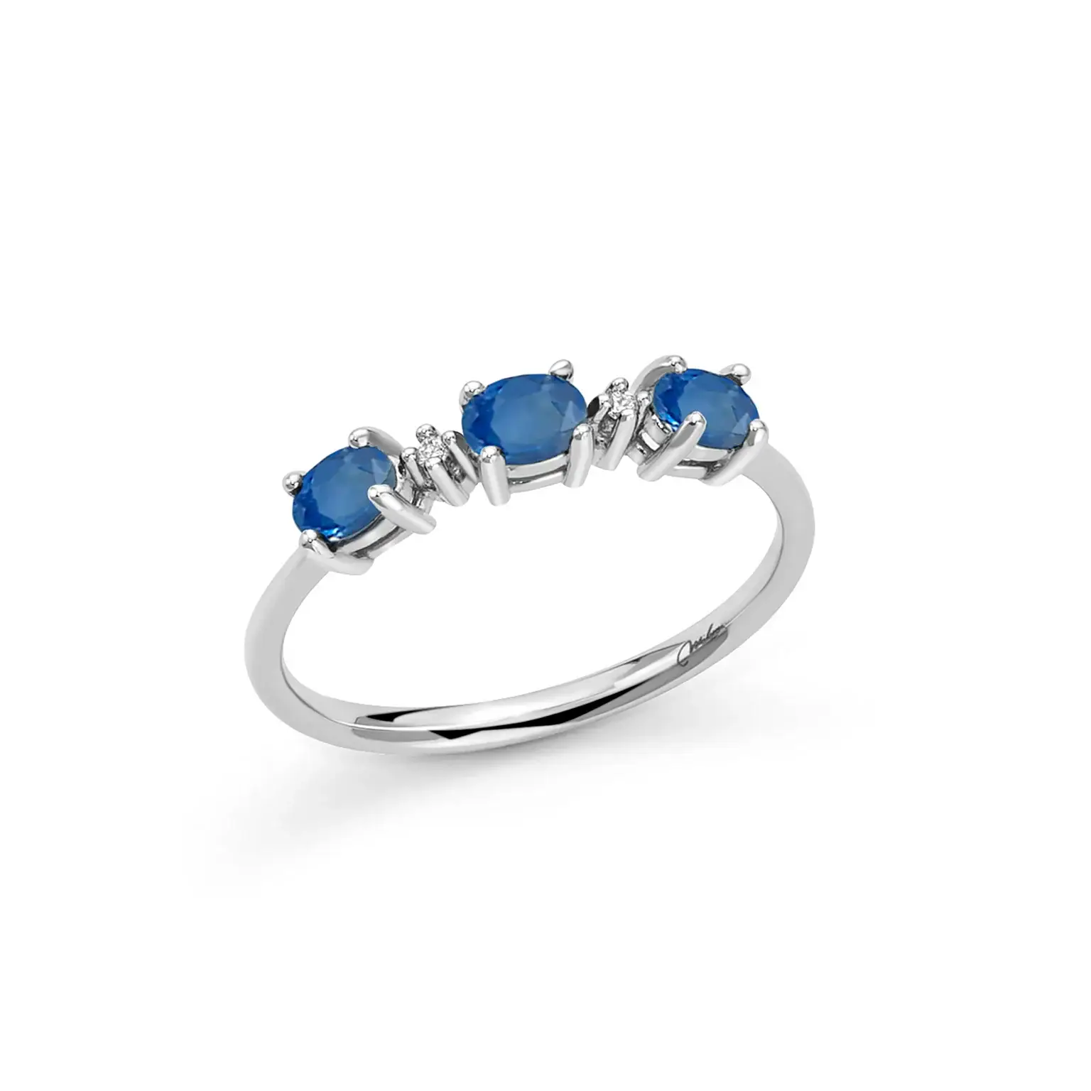 anello trilogy miluna oro bianco e zaffiri ovali LID3731X