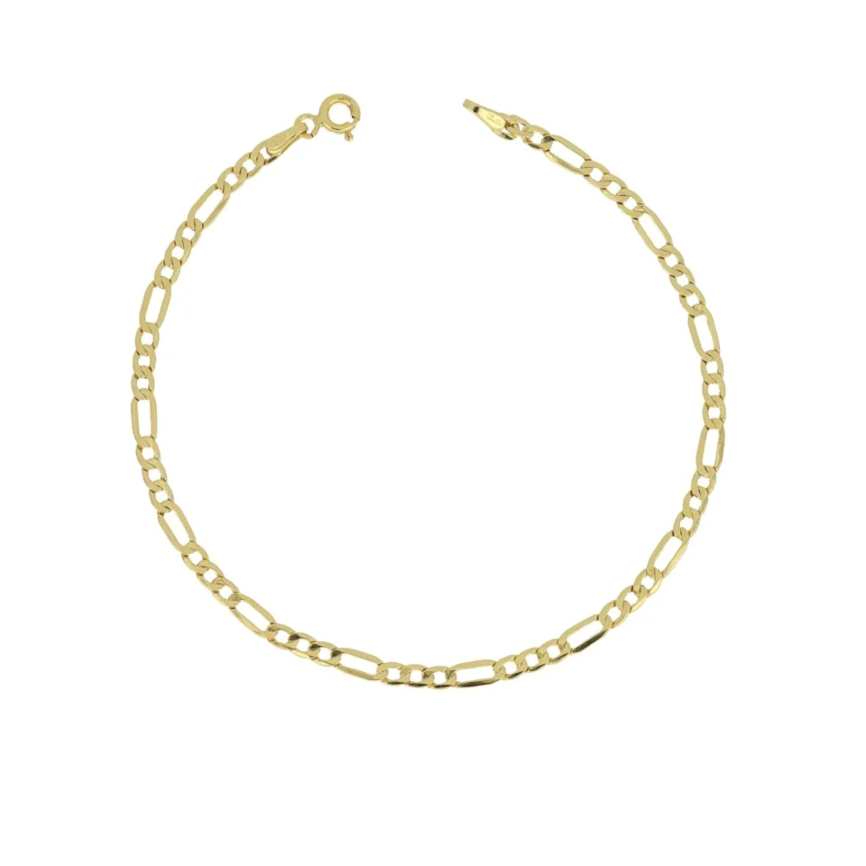 bracciale uomo modello figaro 3+1 alternato in oro giallo 375 9kt di baravelli gold