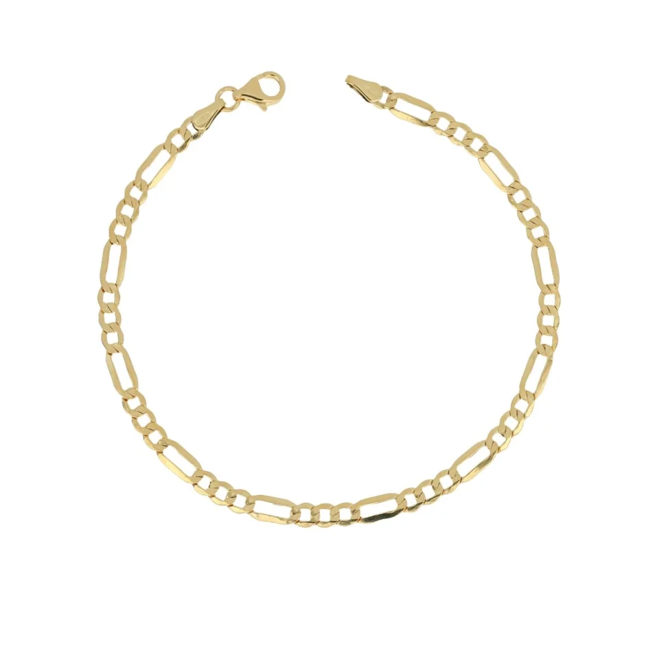 bracciale uomo modello figaro 3+1 alternato in oro giallo 375 9kt di baravelli gold