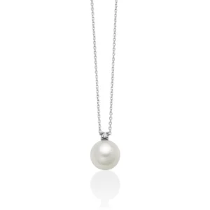 collana miluna ciondolo punto luce con perla e diamante in oro bianco 375 pcl6531x